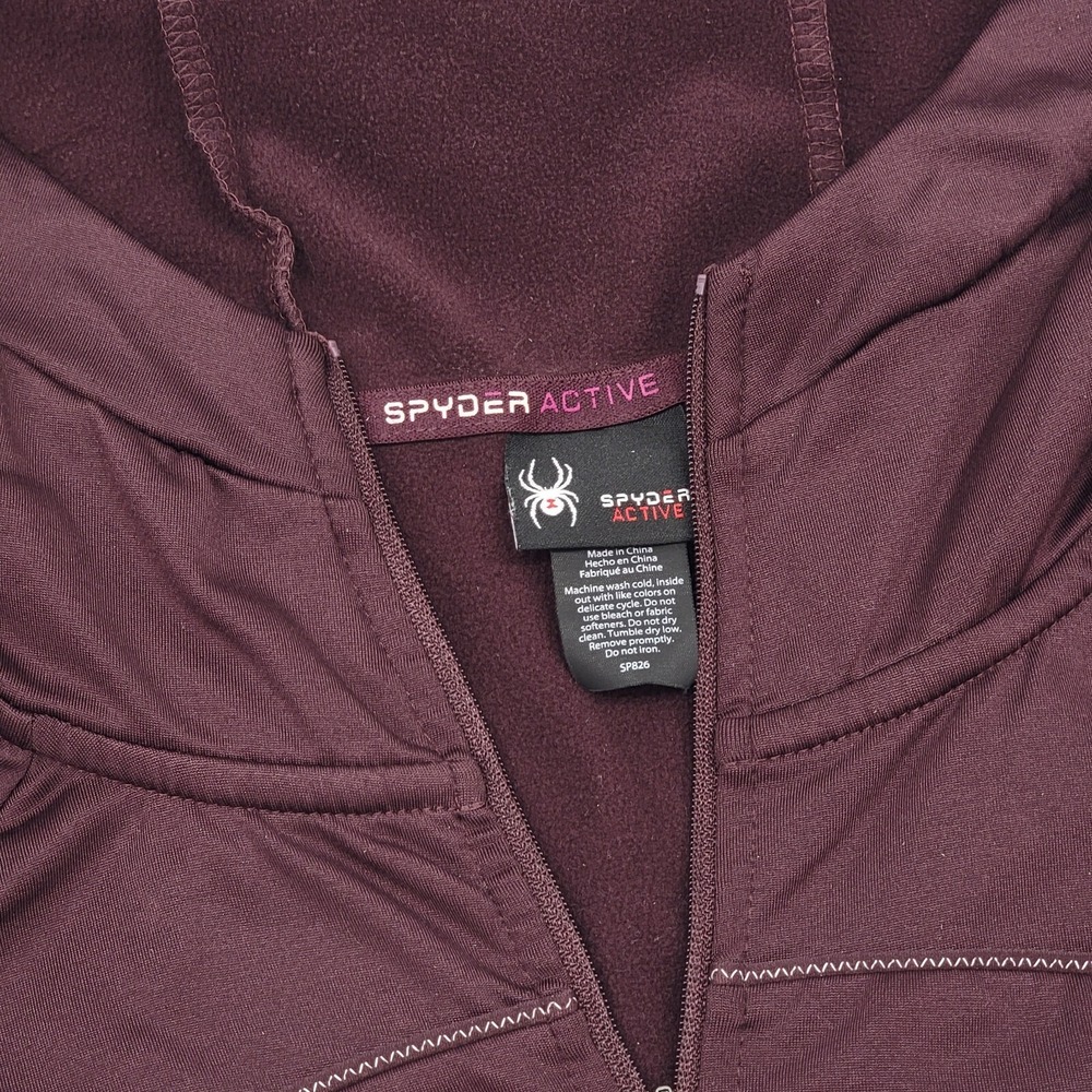 SPYDER JACKET WOMENS SZ‎ S MAROON WORKOUT RUNNING JACKET LONG SLEEVE FITTED EUC - Picture 3 of 9